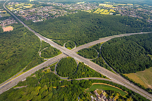 高速公路,连通,奥伯豪森,树林,鲁尔区,北莱茵威斯特伐利亚,德国,欧洲