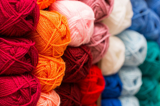 特写,彩色,毛织品,纱线,球,编织品,商店