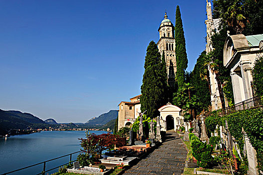 教堂,位于,卢加诺,卢加诺湖,提契诺河,瑞士,欧洲