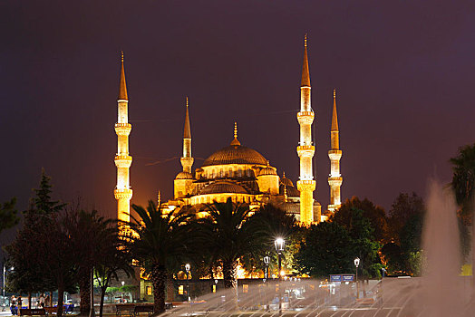 蓝色清真寺,苏丹,清真寺,藍色清真寺,公园,伊斯坦布尔,欧洲,省,土耳其