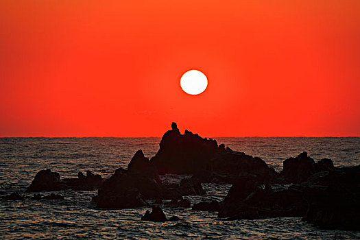 日出,朝霞,太平洋,海洋