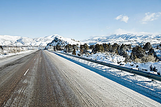 公路,冬天,爱达荷,美国