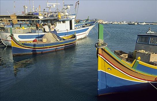渔船,港口,马尔萨什洛克,马耳他
