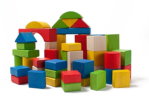 城市,彩色,木制玩具,方形