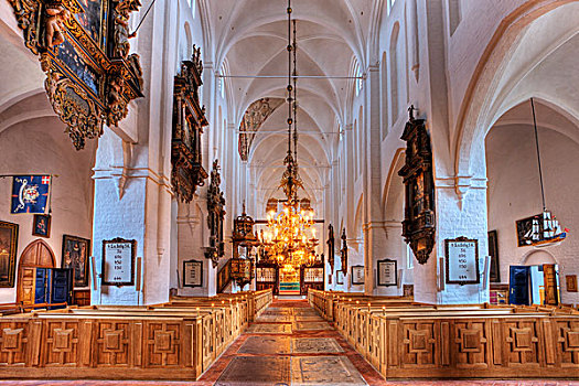 室内,大教堂,艾森诺,丹麦,欧洲