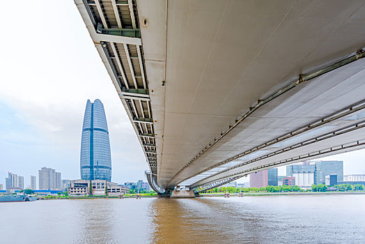 宁波财富中心与宁波外滩大桥
