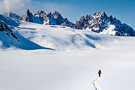 边远地区,滑雪者,滑雪,冬天,阿拉斯加