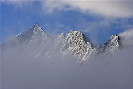 积雪,山峰,上陶恩山国家公园,奥地利,欧洲