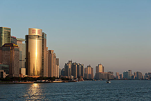 天际线,摩天大楼,黄浦江,浦东,上海,中国,亚洲