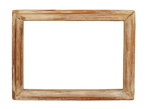 老,木质,画框,隔绝,白色背景