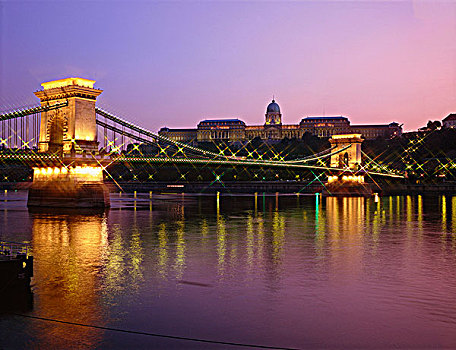 皇宫,桥,布达佩斯,匈牙利