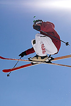 滑雪者,跳跃,加利福尼亚