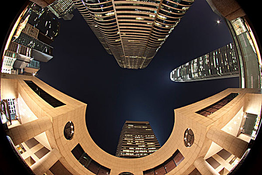 球体,全景,摩天大楼,香港,中国,亚洲