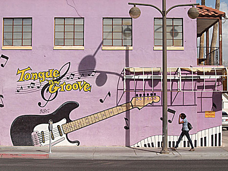 涂鸦,吉他,墙壁,拉斯维加斯,美国