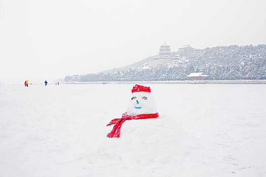 北京颐和园雪景