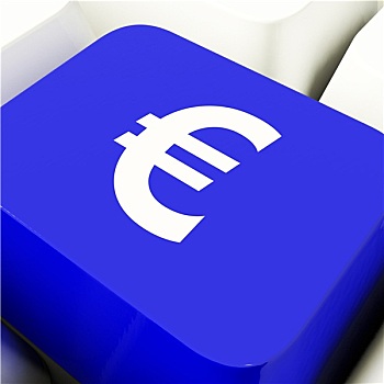欧元符号,键盘,蓝色,展示,钱,投资