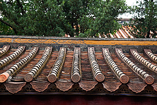砖瓦,屋顶,保护,庙宇,老城,潮州,中国