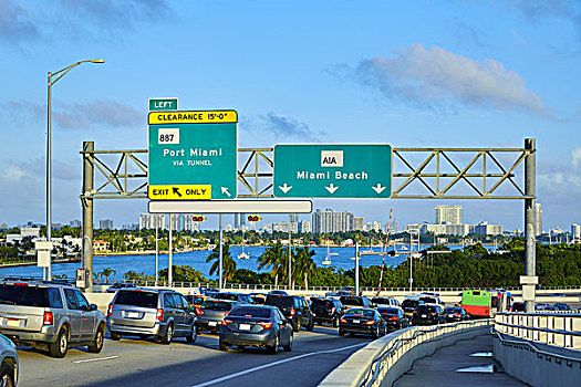 迈阿密,市区,交通,驾驶,迈阿密海滩,佛罗里达,美国