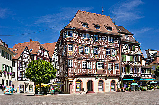 半木结构,房子,奥登瓦尔德,地区,巴登符腾堡,德国,欧洲