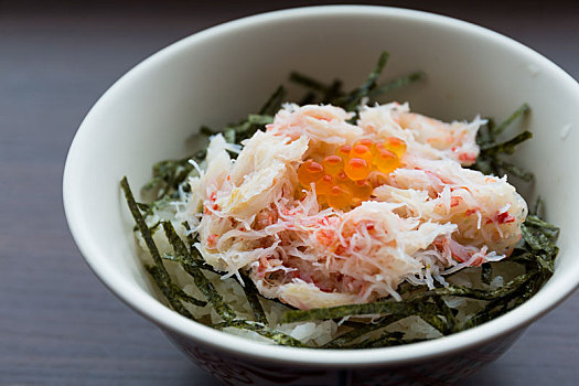 日本,海鲜,饭碗,新鲜,蟹肉