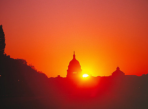 国会大厦建筑,日落