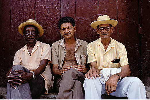 肖像,三个,成人,哈瓦那,古巴