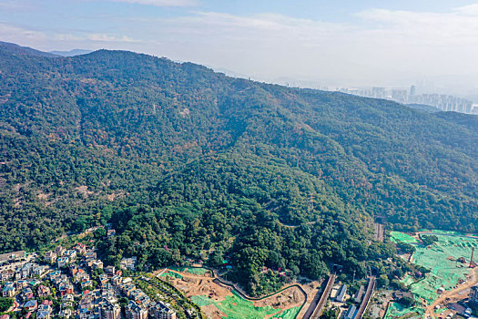 航拍福建福州鼓山风景名胜区