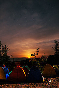 帐篷,野外,户外生活,清晨