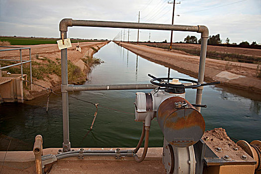 灌溉,沟,分岔,运河,水,科罗拉多河,皇家,山谷,加利福尼亚,美国