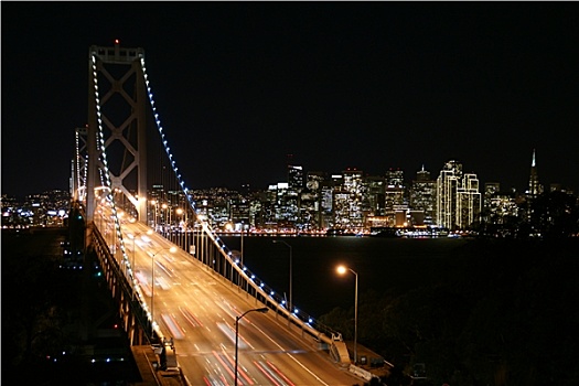 海湾大桥,旧金山,夜晚