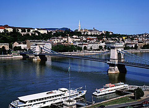 链索桥,皇宫,布达佩斯,匈牙利,欧洲