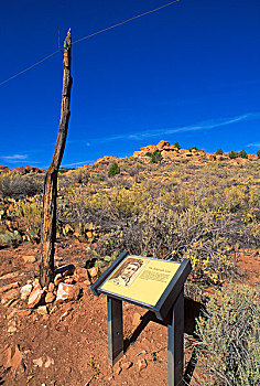 电线杆,标识,环,小路,第一,电报,线条,春天,国家纪念建筑,亚利桑那