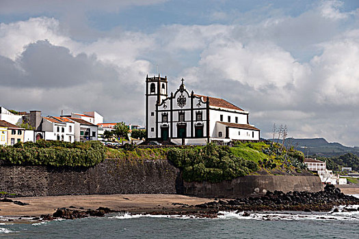海滩,区域,大,教区教堂,亚速尔群岛,葡萄牙,欧洲