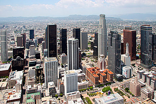 俯视,洛杉矶市区,天际线