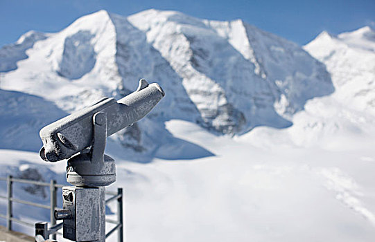 雪景,双筒望远镜,瑞士,欧洲