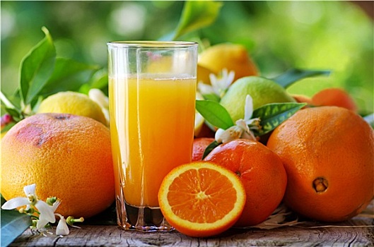 玻璃杯,自然,橙汁