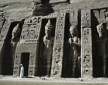 仰视,雕塑,庙宇,埃及