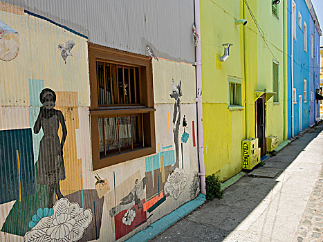壁画,户外,墙壁,瓦尔帕莱索,智利