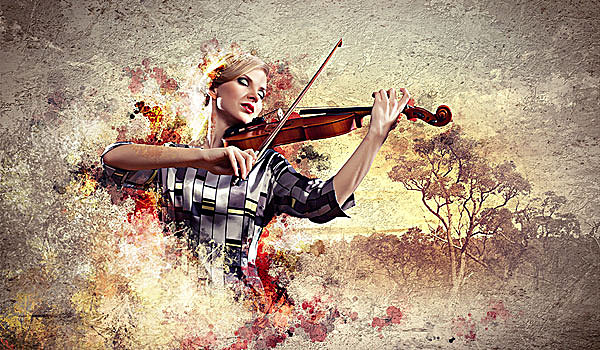 图像,美女,女性,小提琴手,演奏,闭眼,背景