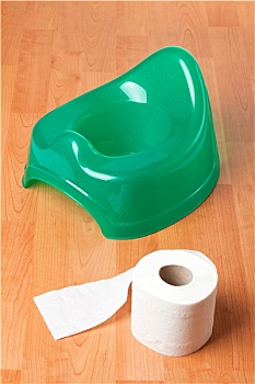 绿色,便盆,卫生纸