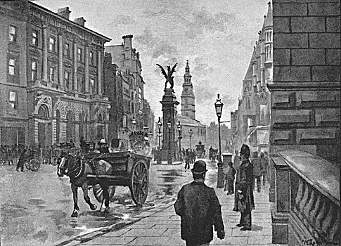 街道,展示,圣殿酒吧,纪念,1891年,艺术家