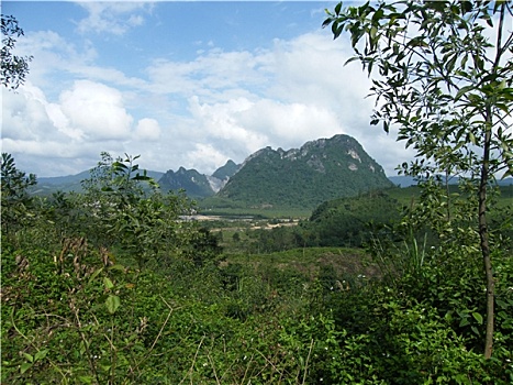 越南,乡村,山