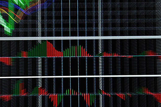 股票市场,图表,大,液晶显示屏,展示,特写,微距