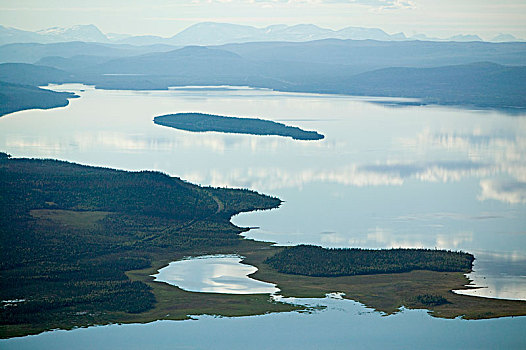 风景,俯视,湖,拉普兰,瑞典