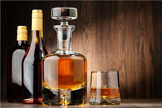 瓶子,种类,酒,玻璃杯,威士忌酒