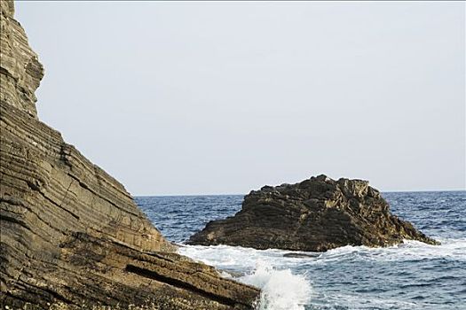 岩石构造,海中,意大利,里维埃拉,热那亚,利古里亚