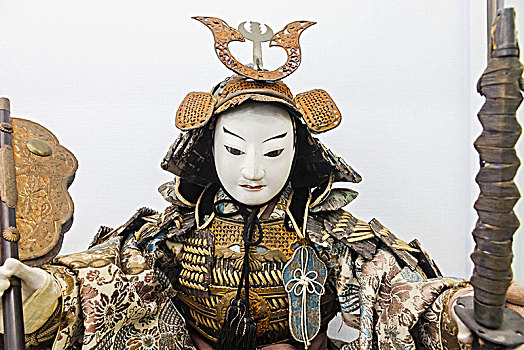 日本,本州,静冈,热海,城堡,展示,娃娃,衣服,战士,服饰
