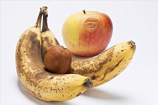 香蕉,坏,苹果,干枯,克莱门氏小柑橘