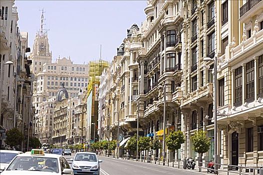 建筑,道路,马德里,西班牙
