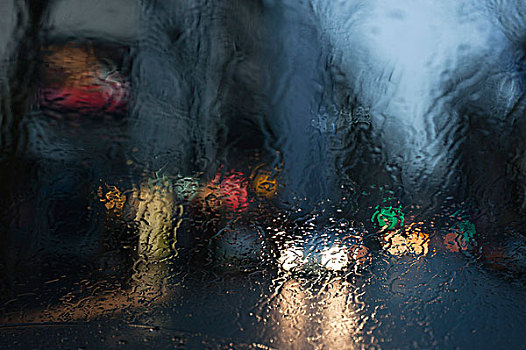 城市街道,雨,遮盖,窗户